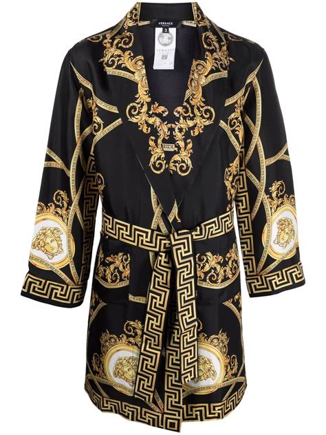 black silk robe versace|Versace barocco robes.